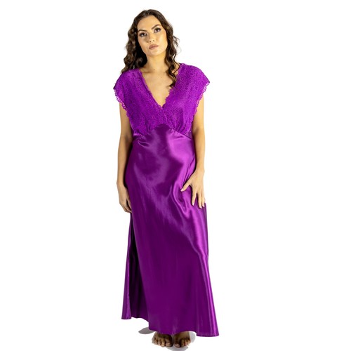 Plain purple pink satin lace - purple,