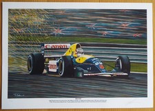Limited Edition Nigel Mansell 1992 Williams FW14B F1 Motorsport Artwork Print A3