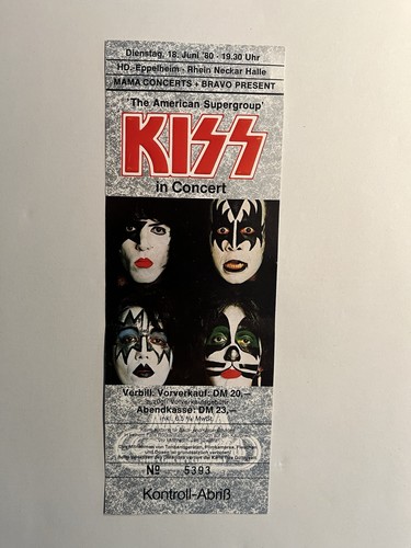 Alte konzertkarte ticket kiss - ticket,