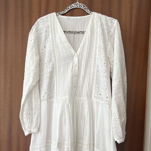 Zara white eyelet embroidered - white,