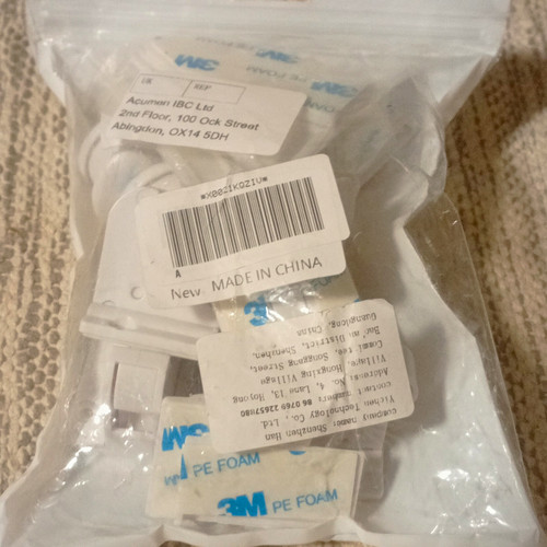 Self adhesive white - white, plastic