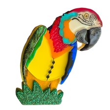 Modern Arcrylic Handmade BROOCH 3D PARROT BIRD Exotic Large BN Broach