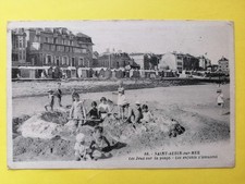 Old postcard Normandy St AUBIN sur MER Paté de Sable written 1932 to Odette DIROT de PARIS