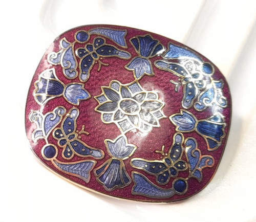 Vintage purple flower brooch - purple,