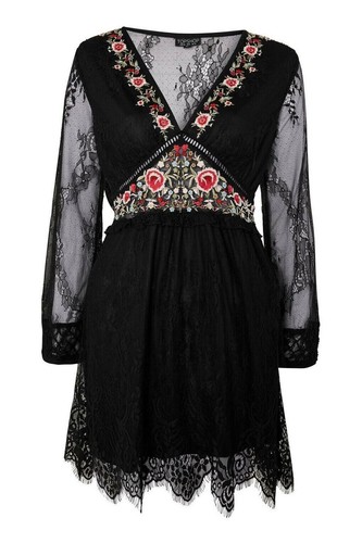 Topshop black embroidered - topshop,