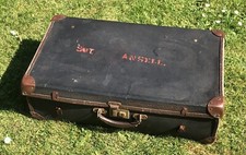 Antique Vintage Luggage Trunk ‘SGT. ANSELL’ Bedfordshire - TV Film Theatre Prop