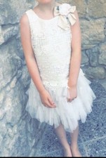 Girls Kate Mack, Dress, bag & hairband./Party dress Age 8 VGC