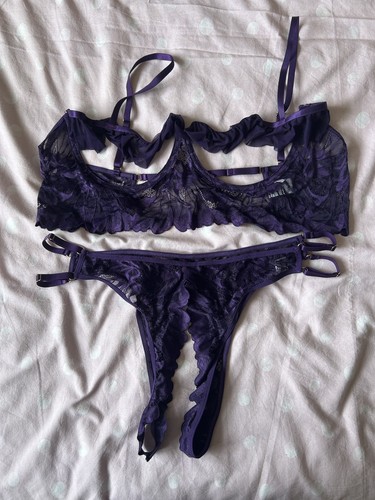 Purple floral lace - floral, open