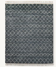 New Handmade Moroccan Berber Wool Rug Design Color Blue Luxury Area Carpet Rug