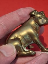 Vintage Brass Miniature animal ornament of a Dog Bulldog Boxer