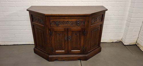 Old charm oak canted sideboard - charm,