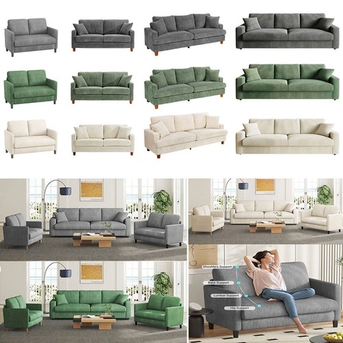 Seater corduroy sofa jumbo - 3/4,