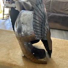 Medieval Helmet Wings Armor Helmet Etching Brass Fitting Full size Wearable 