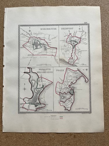 1835 antique town maps - 1835,