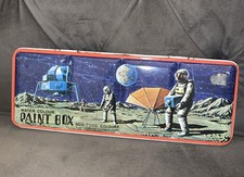 Fab Paint Box Vintage Tin Water Colour Space Litho   Moon Landing