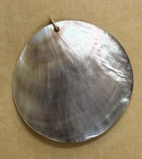 9ct Gold (Bail/Bale) Large Statement Abalone Shell Disc Pendant Jewellery