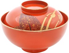 JAPANESE LACQUERED BOWL AND LID OWAN, MEIJI PERIOD