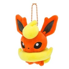 Pokemon Center Japan FLAREON Fluffy Mascot Keychain Pokemon Dolls Plush Toy NWT