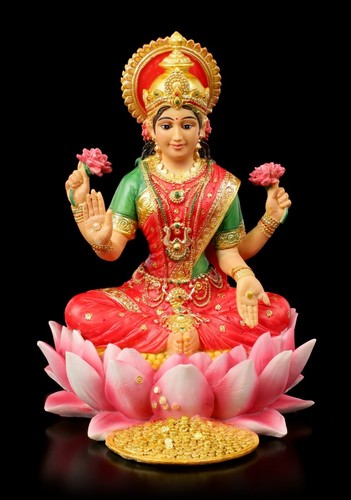 Lakshmi statue lotus flower - statue,