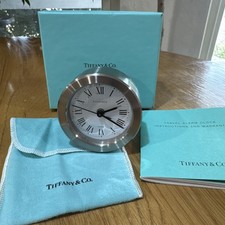 Tiffany & Co Round Desk Quartz Alarm Travel Clock 2 3/4" - Toyota Monogram/Mark