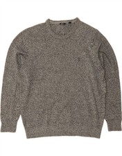 IZOD Mens Crew Neck Jumper Sweater XL Grey Cotton BY17
