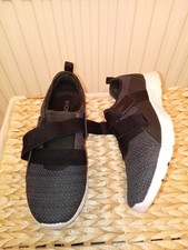 Gc Vionic Blk Mix Slip On Trainers Adj Stretch Strap Sz 7 Wide Arch Support