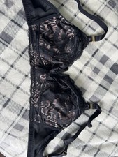 Ann Summers Black Lace Nursing Bra - No Wired 36E Uk