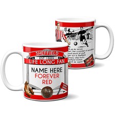 Personalised Football Mug Sheffield United Fan Vintage Retro Cup Dad Gift VFM47