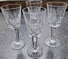 Royal Doulton Faceted Stem Lead Crystal Sherry Glasses x 4 (Perfect Condition)