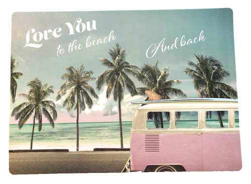 Pink hippie bus placemats love - bus,