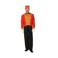 Mens Buttons Costume Panto Red