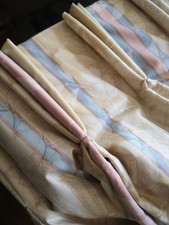 Huge Vintage  Country House  Bespoke Interlined Designer Curtains DAMASK ROSE