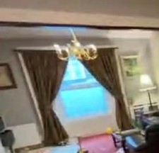 High Ceilings Hand Made Victorian Style Curtains Pair With Oak Pole And Rods