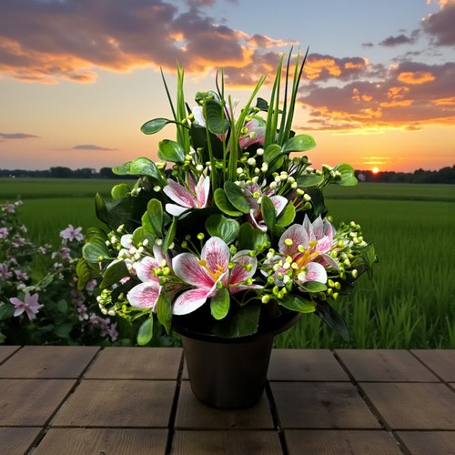 Pink white lilies - white,