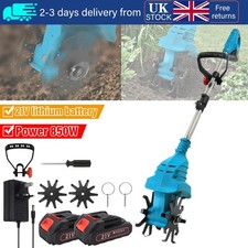 Cordless Electric Tiller Cultivator Rotovator Rototiller Garden 119-135cm Height