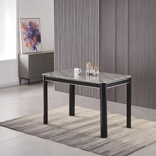 Dining Table Set Grey Marble
