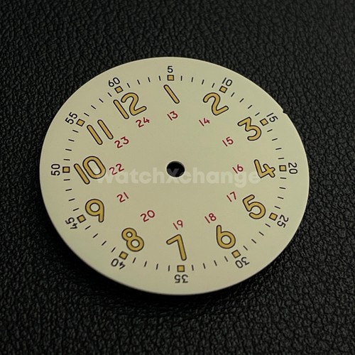 29mm cream watch dial - cream, w/green