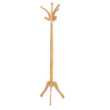 Natural Wooden Coat Stand 182cm Tall Light Brown with 4 Arms Traditional Design