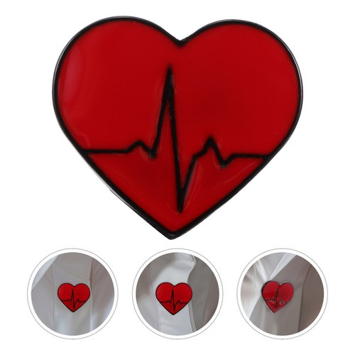 Red heart brooch - brooch, for