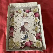 Cat Valentine Card Paper Lace