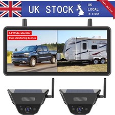 AUTO-VOX 2PCS Solar Magnetic Wireless Reversing Camera  & 7.2"  DVR HD Screen