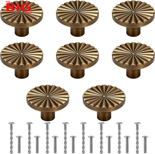 8pcs antique brass door - brass, knobs