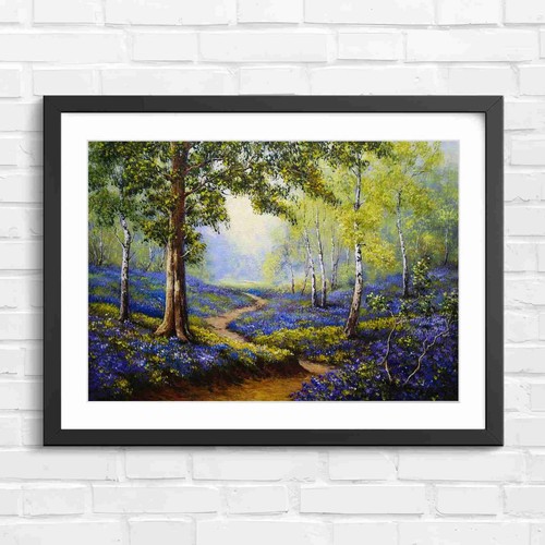 Bluebell forest path with - bluebell,