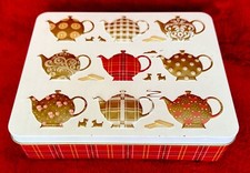 Empty tartan teapot biscuit - empty,