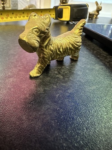 Vintage brass scottie - brass,