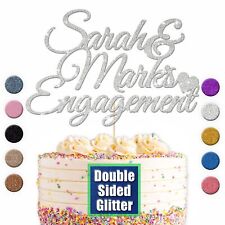 We're Engaged Cake Topper Rustic Engagement Cake Decoration Glitter Cake Topper