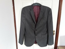 NEXT Grey Tailored Fit  Single Breasted Two Buttoned Jacket Size 40R + Suit Bag