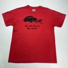 Vtg 90s Hanes Mens Shirt M Red