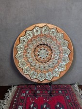 Hand Etched Copper Plate Wall Hanging Charger Mandala Design Decorative Indian