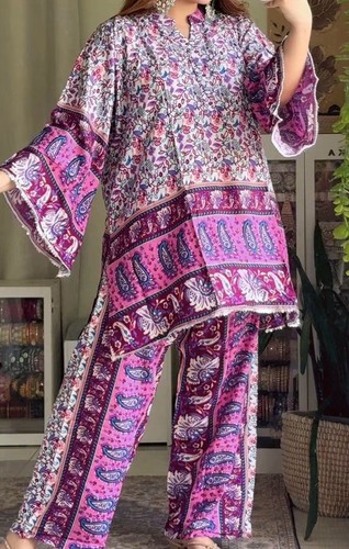 Linen purple floral ord - purple,